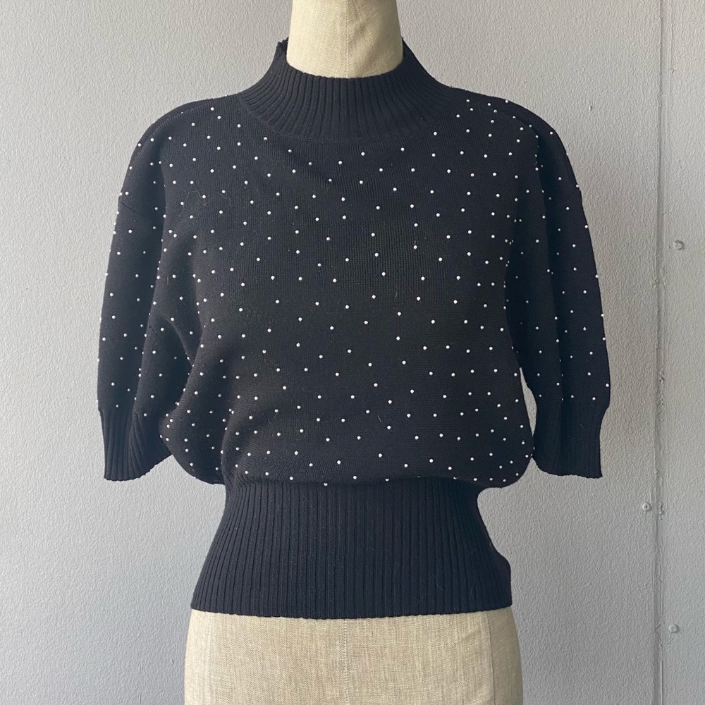 Dana Buchman crop Pearl sweater wool vintage